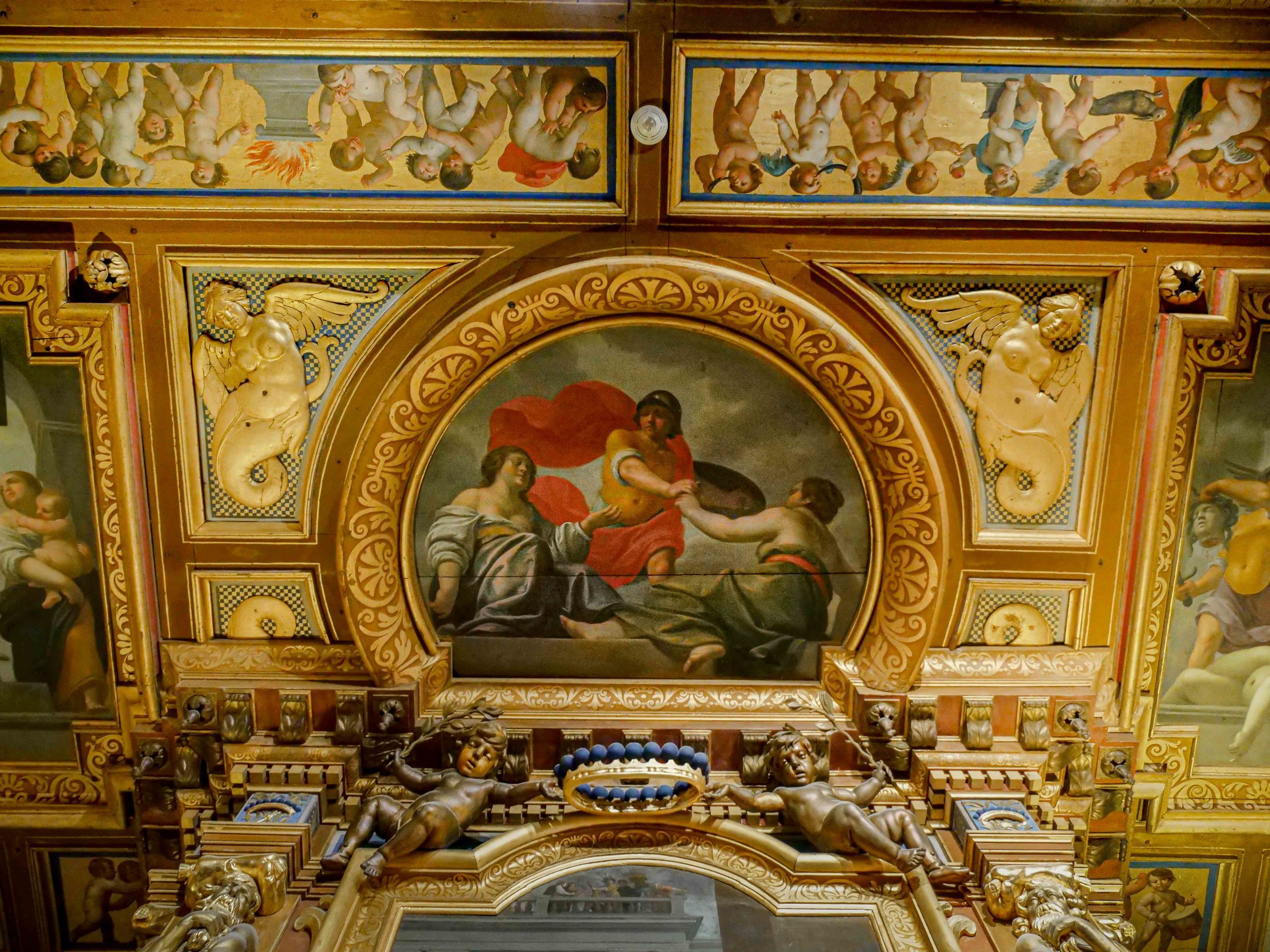 © Jacques BOUBY, Cheverny, la chambre du Roi, Persée s'empare de l'Oeil unique des Grées décoration par Jean Mosnier