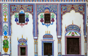 Shekhawati, façade de l'Indra Vilas Heritage, détail-CC BY-NC Jacques BOUBY