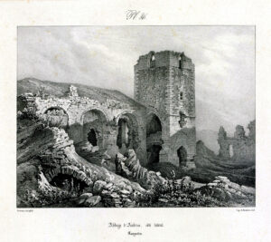 Abbaye_dAubrac_côté_latéral, Estampe de Bichebois_1833